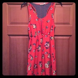 Urban Outfitters Orange and Grey Floral Dress